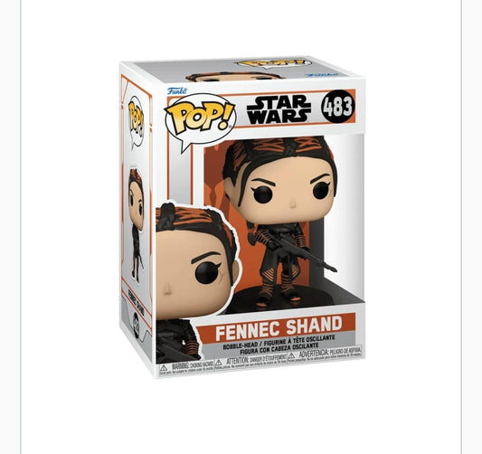 Funko Pop Fennec Shand Figure from Star Wars featuring a detailed design in orange and black