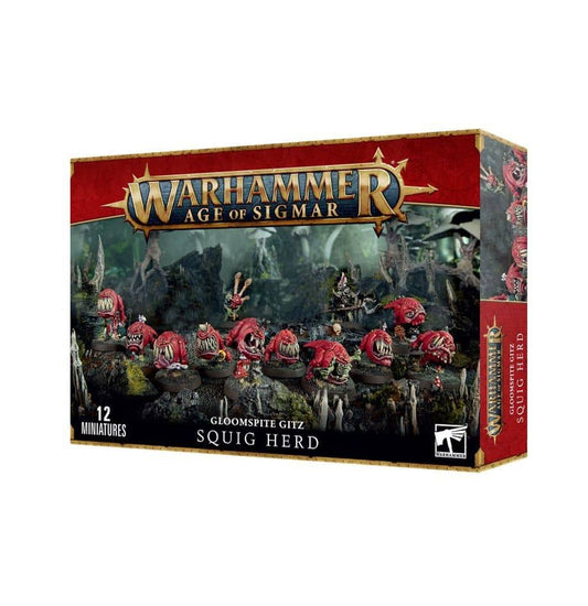 Warhammer Age of Sigmar Gloomspite Gitz figurines Squig Herd set with 12 miniatures for tabletop gaming