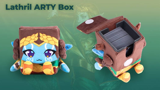 Lathril ARTY Box plush deck box for card storage with cute design and secure closure