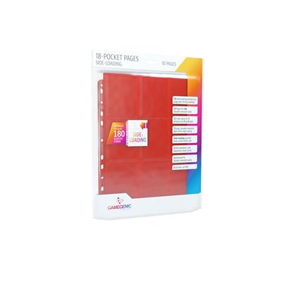 GAMEGENIC 9 Pocket Side Loading Card Pages Red