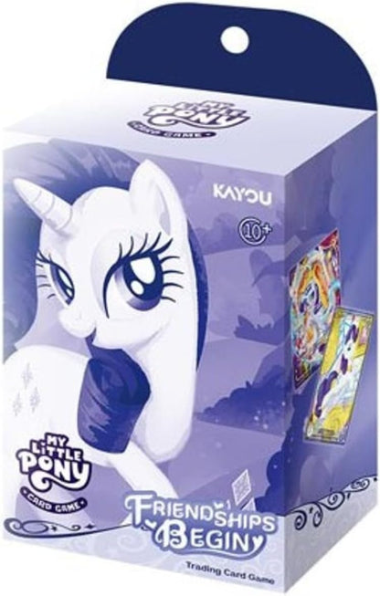 KAYOU My Little Pony Trading Cards box featuring Rarity, perfect for fans aged 10 and up