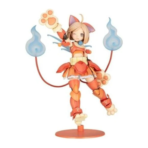 Bandai Kotobukiya Soukou Musume model kit featuring a dynamic figure with flames and playful cat ears