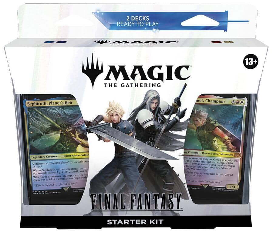 Final Fantasy MTG starter kit featuring two decks with iconic characters ready to play