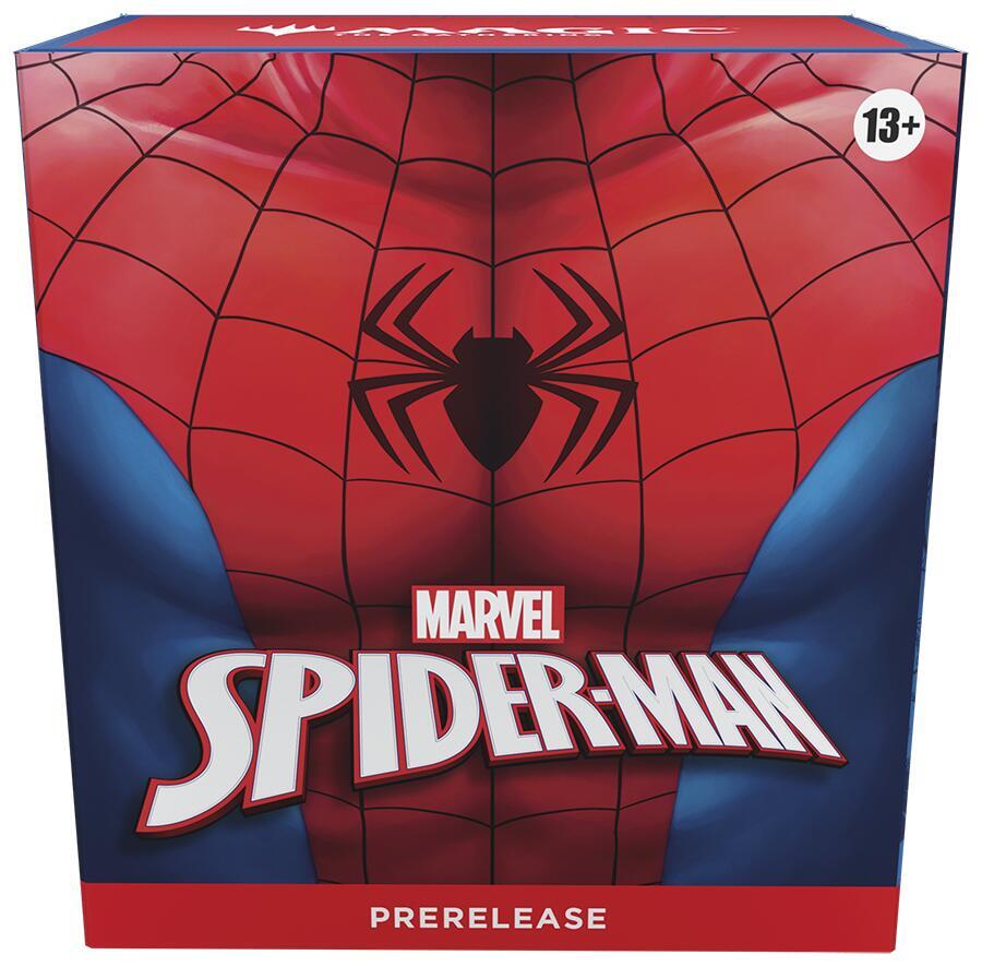 Marvel Spider-Man prerelease pack featuring iconic red and blue web design for trading card fans