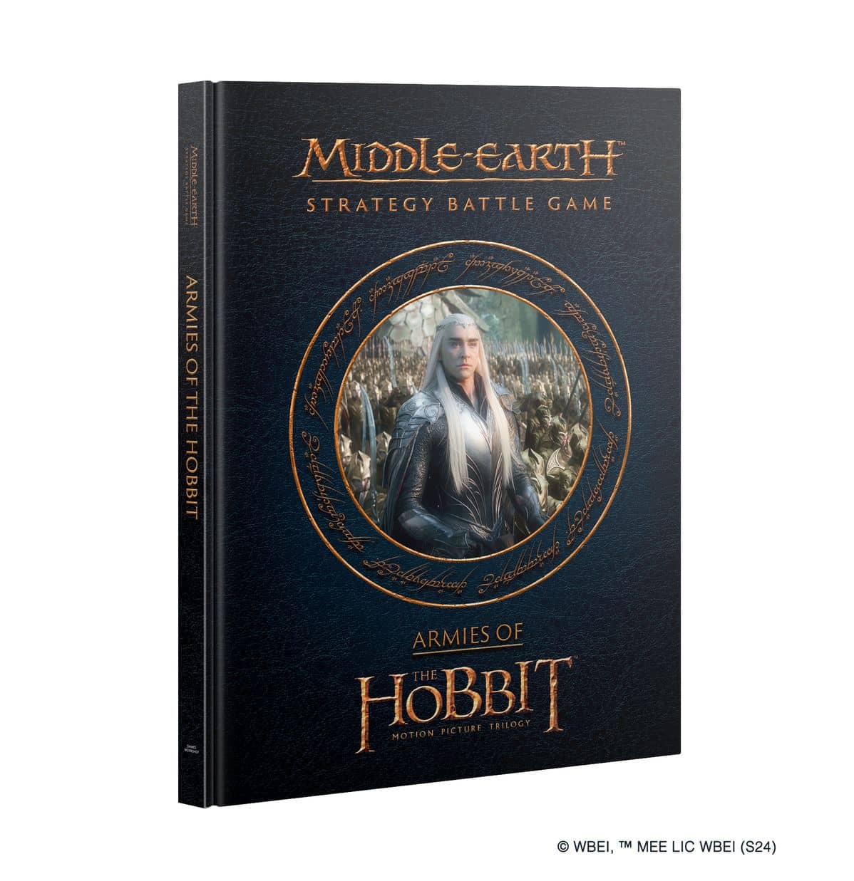 Middle-Earth Strategy Battle Game book cover featuring 'Armies of the Hobbit guide' with a character image