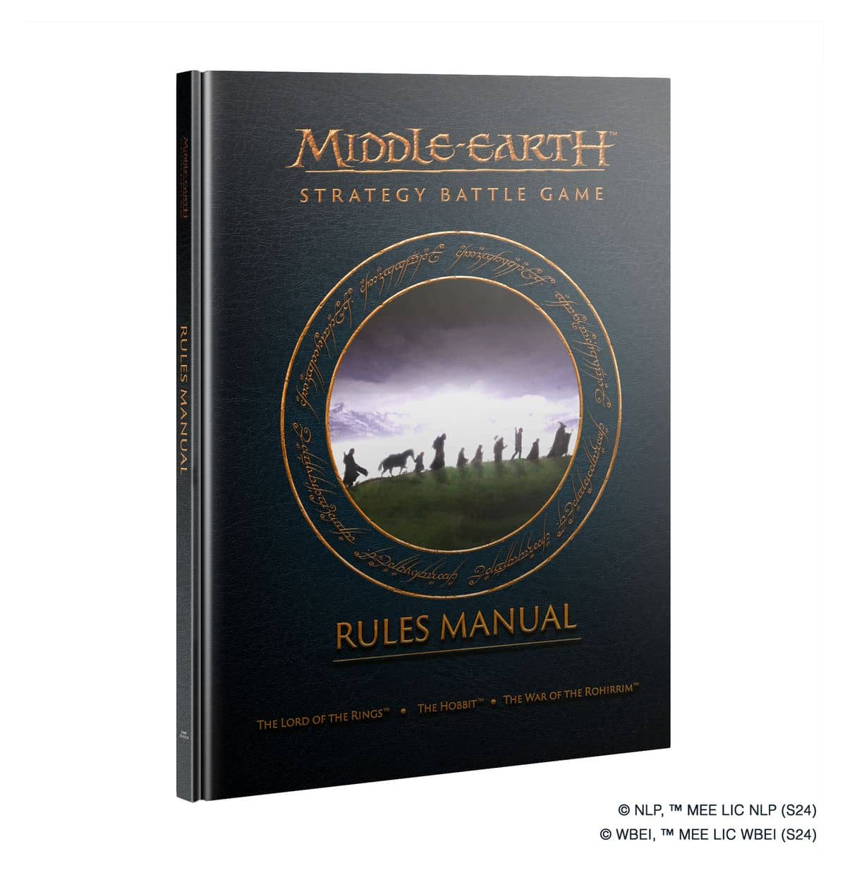 Middle-earth strategy battle manual rules book by Game Workshop with iconic fellowship cover design