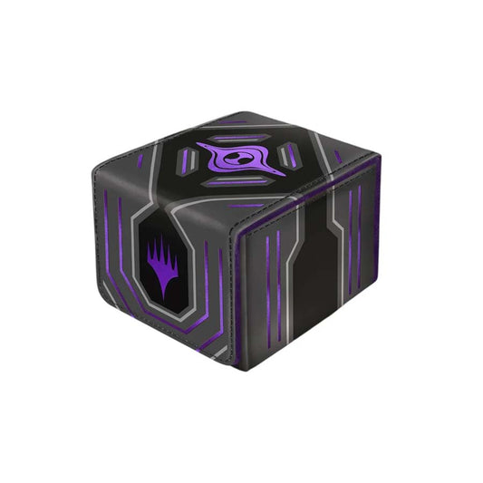Monoist Domaru Magic card case in black with purple accents and a sleek design for storing cards