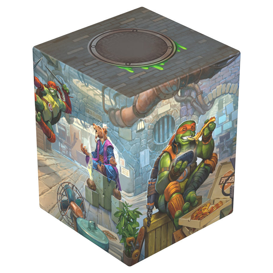 Ultra Guard Ninja Turtles TMNT Trading Card Box with colorful artwork featuring the turtles enjoying pizza