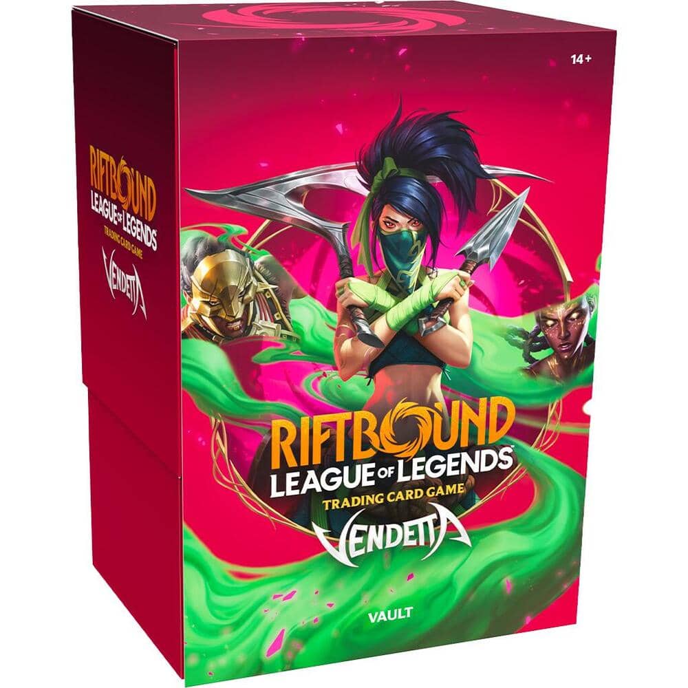 Riftbound League of Legends Trading Card Game Vault Box featuring vibrant artwork and bold colors