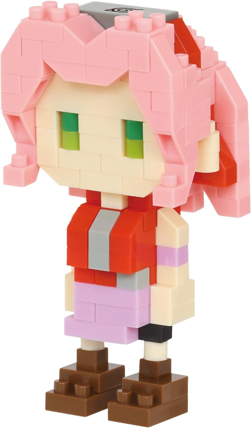 Sakura Haruno Nanoblock figure with pink hair and green eyes, perfect for collectors and fans