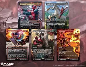 Secret Lair Deadpool cards by Wizard of the Coast featuring unique trading card artwork from Magic The Gathering