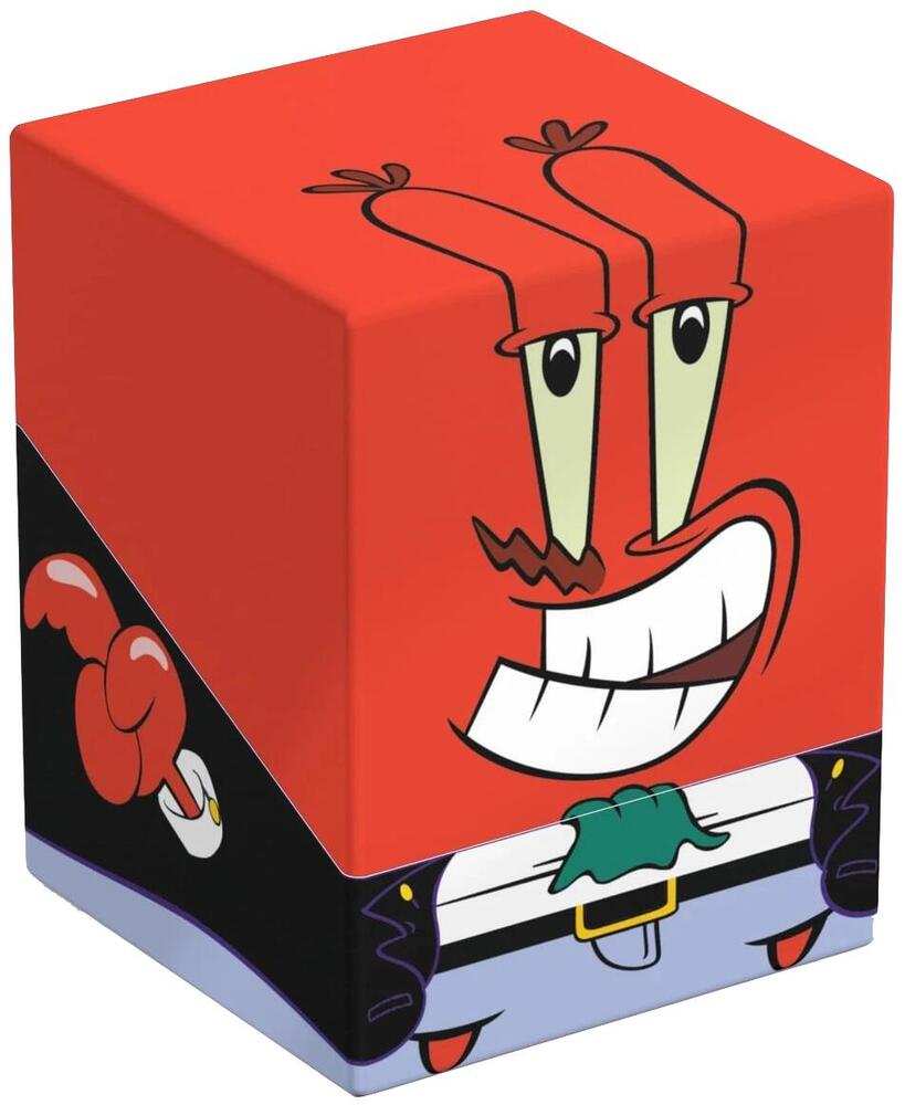 Red Squaroes Deck Box featuring Spongebob Squarepants Mr Krabs design for organizing trading cards