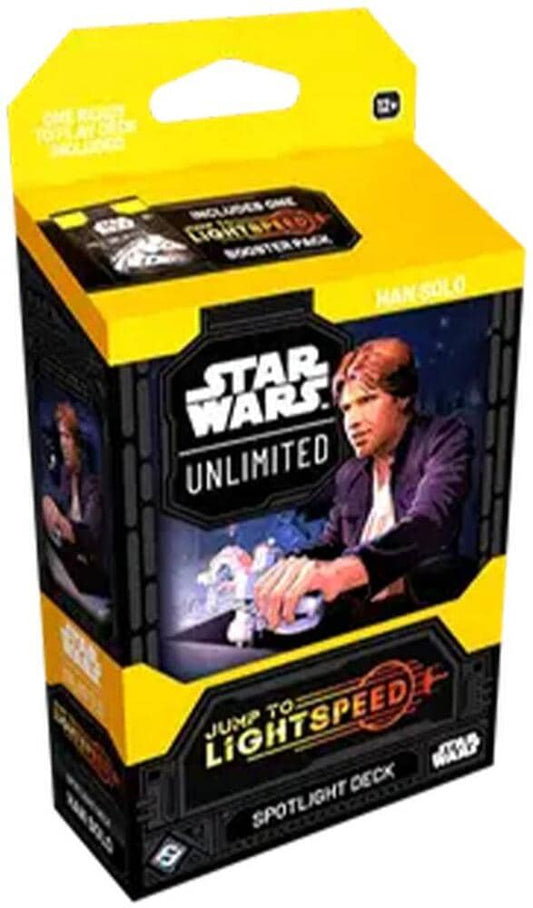 Star Wars Unlimited Han Solo Spotlight Deck featuring exclusive trading cards for fans and collectors