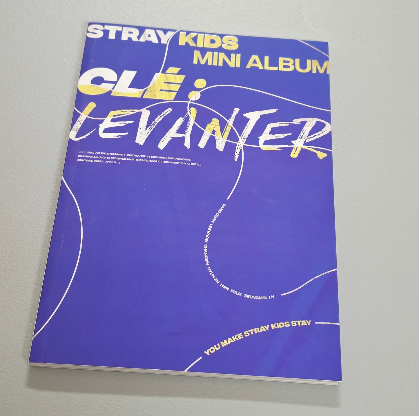 Stray Kids merch Clé: Levanter Mini Album in new condition with vibrant purple cover design