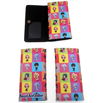 Otaku-Planet Sword Art Online wallet featuring colorful chibi character designs with multiple card slots