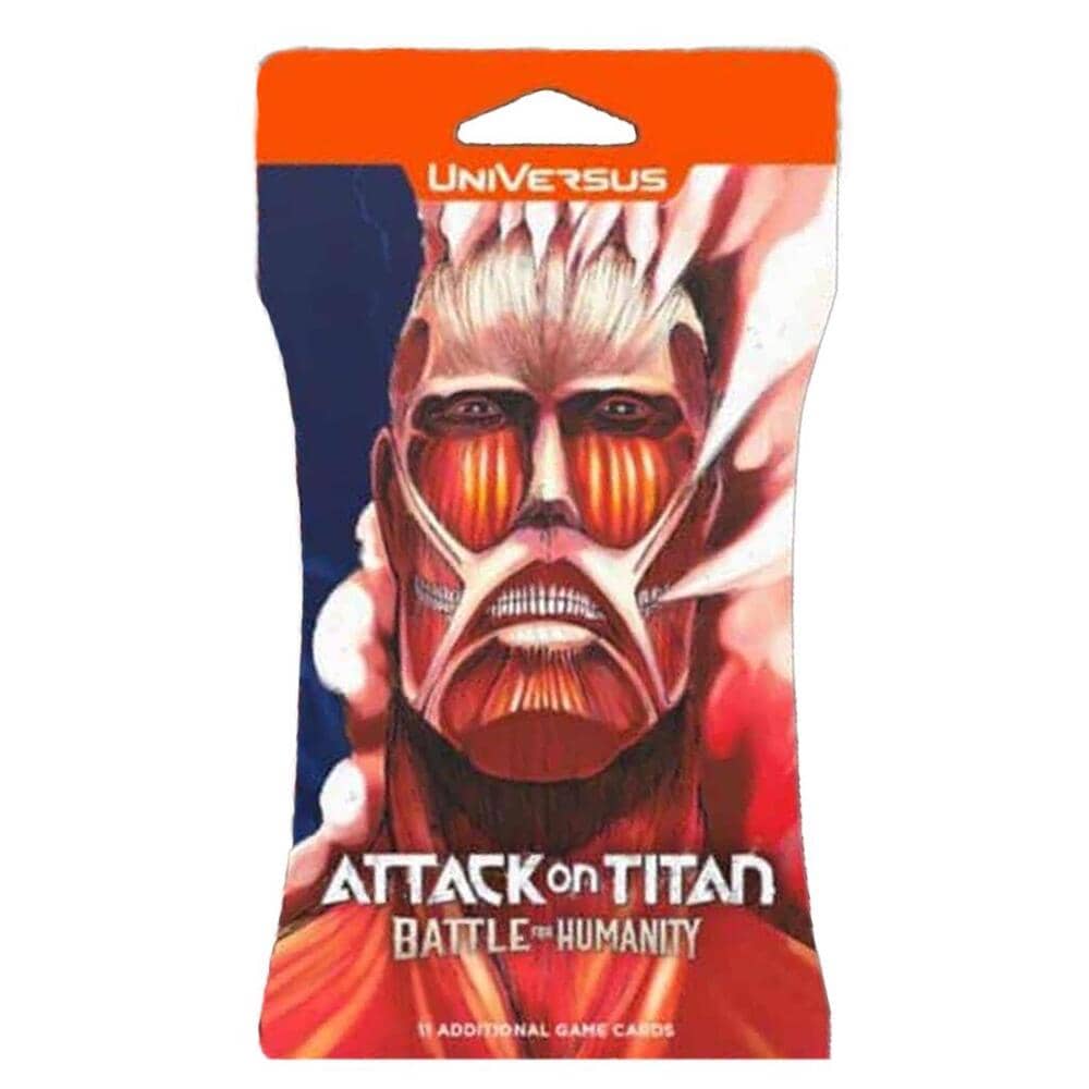 Universus Attack on Titan Battle for Humanity booster pack featuring iconic Titan artwork