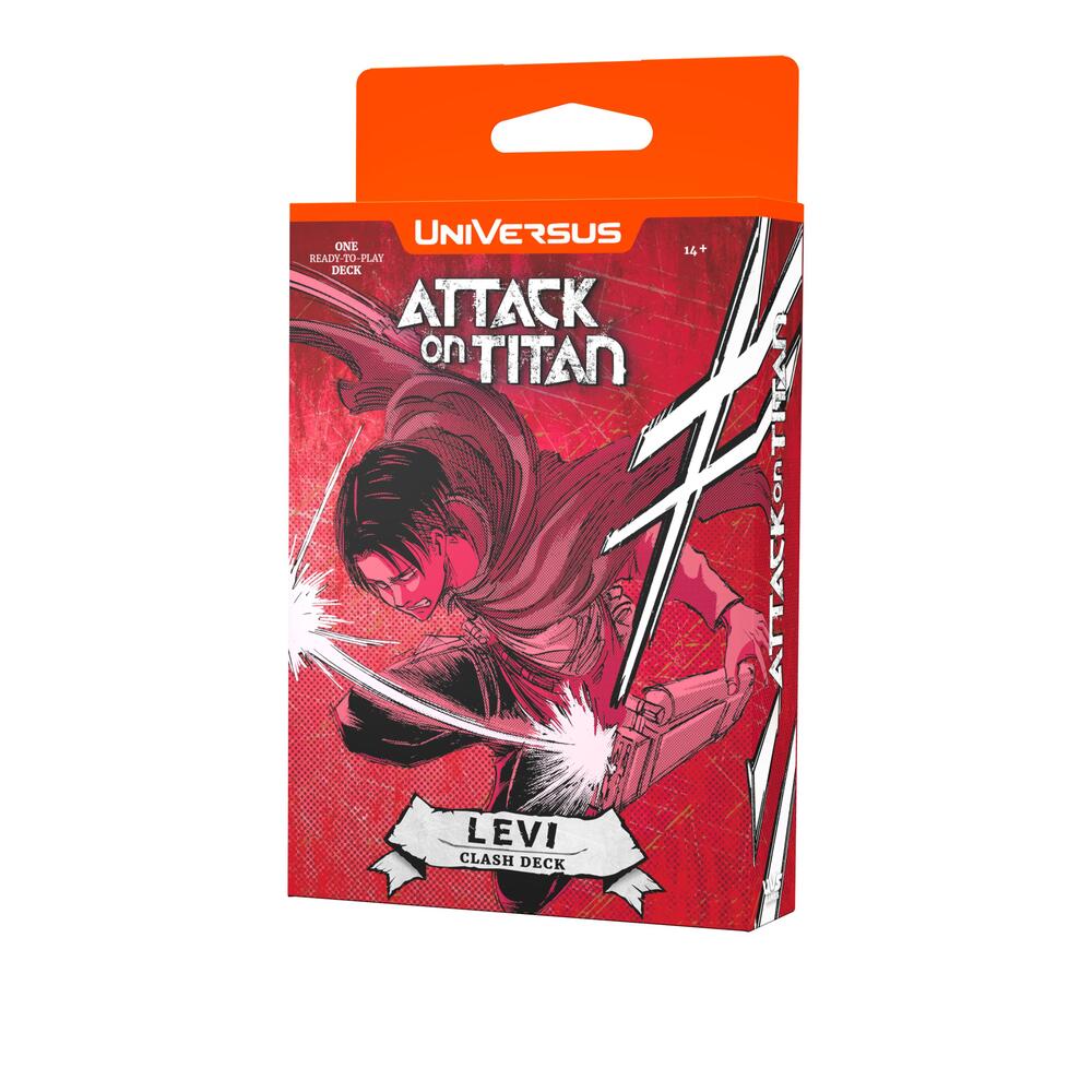 Attack on Titan Shingeki no Kyojin Levi Clash Deck in vibrant red packaging for card games