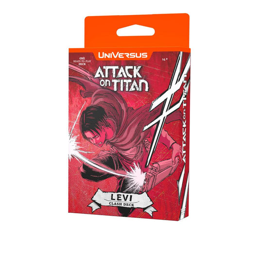 Attack on Titan Shingeki no Kyojin Levi Clash Deck in vibrant red packaging for card games