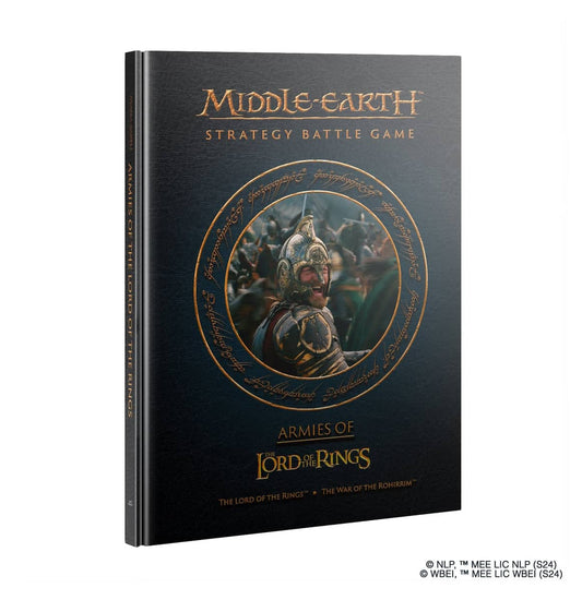Warhammer Middle Earth strategy battle book featuring Armies of Lord of the Rings with detailed game strategies