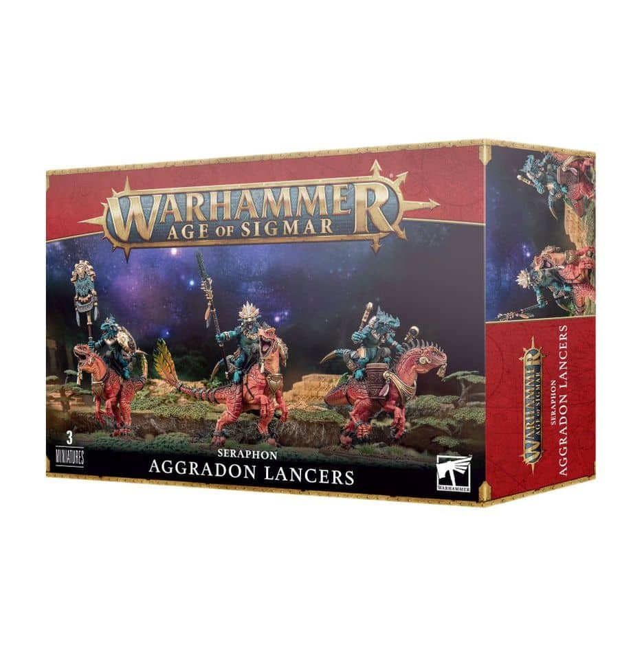 Warhammer Age of Sigmar Seraphon Aggradon Lancers set with 3 detailed miniatures by Game Workshop