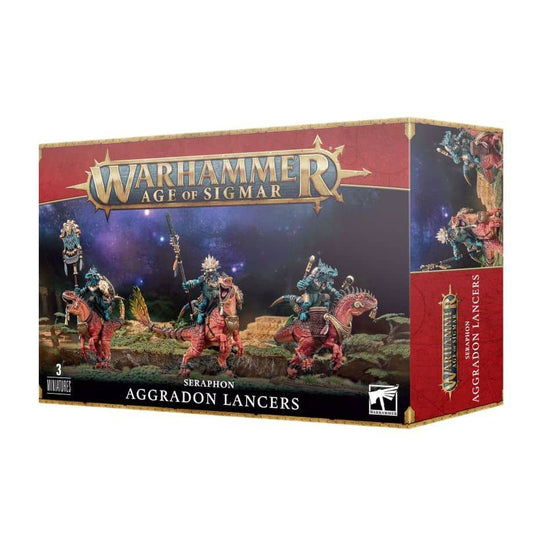 Warhammer Age of Sigmar Seraphon Aggradon Lancers set with 3 detailed miniatures by Game Workshop