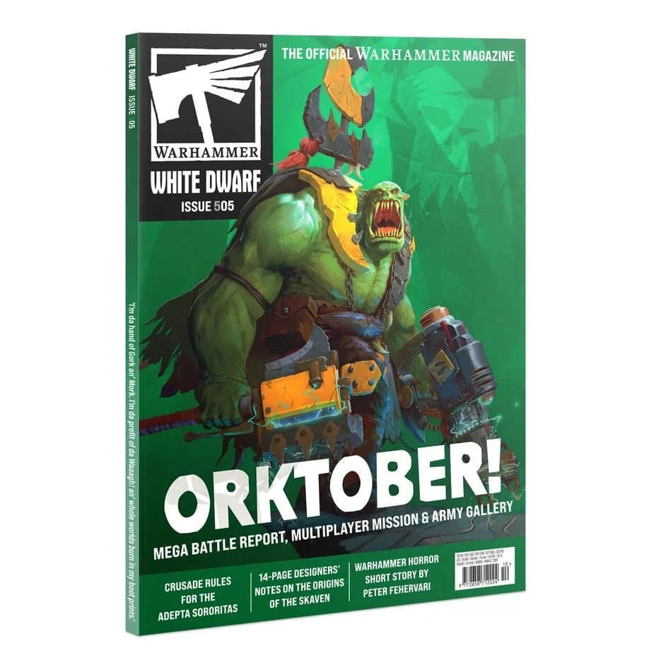 Warhammer White Dwarf Issue 505 featuring Orktober Mega Battle Report and Army Gallery