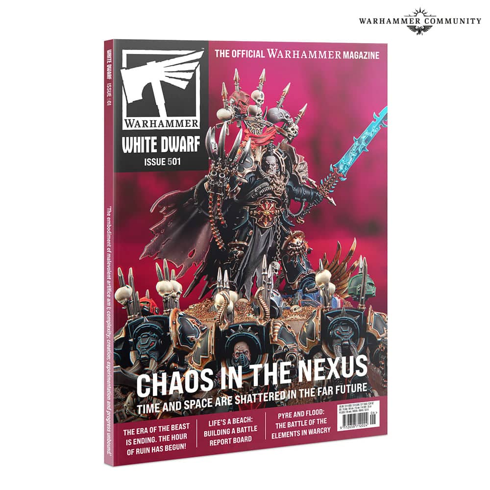 Warhammer White Dwarf Magazine Issue 501 featuring Chaos in the Nexus and gaming insights